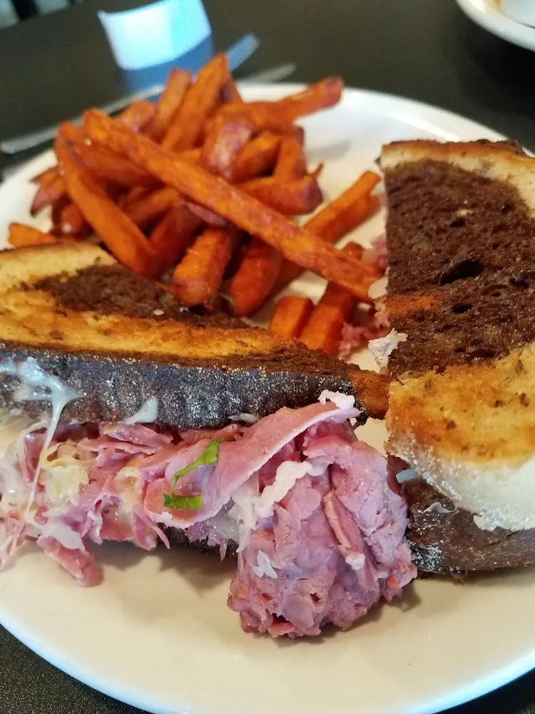 Ruben with Sweet Potato Fries